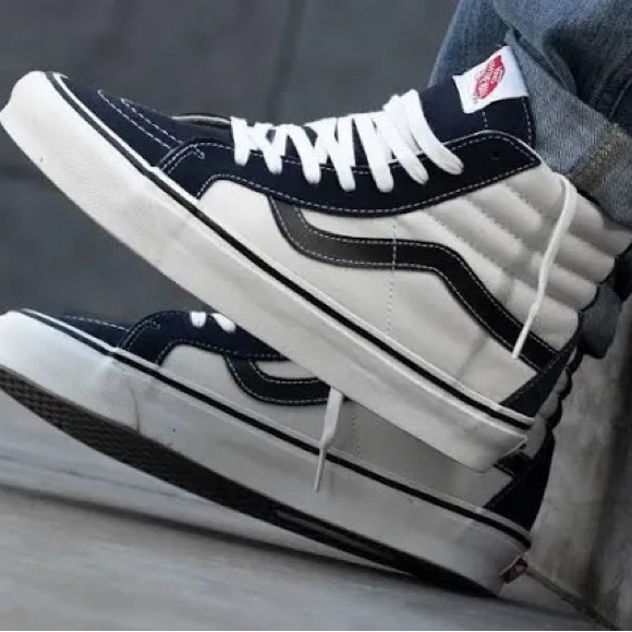 VANS SK8-HI OG Navy White Black - Picture 6 of 12